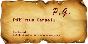 Pántya Gergely névjegykártya